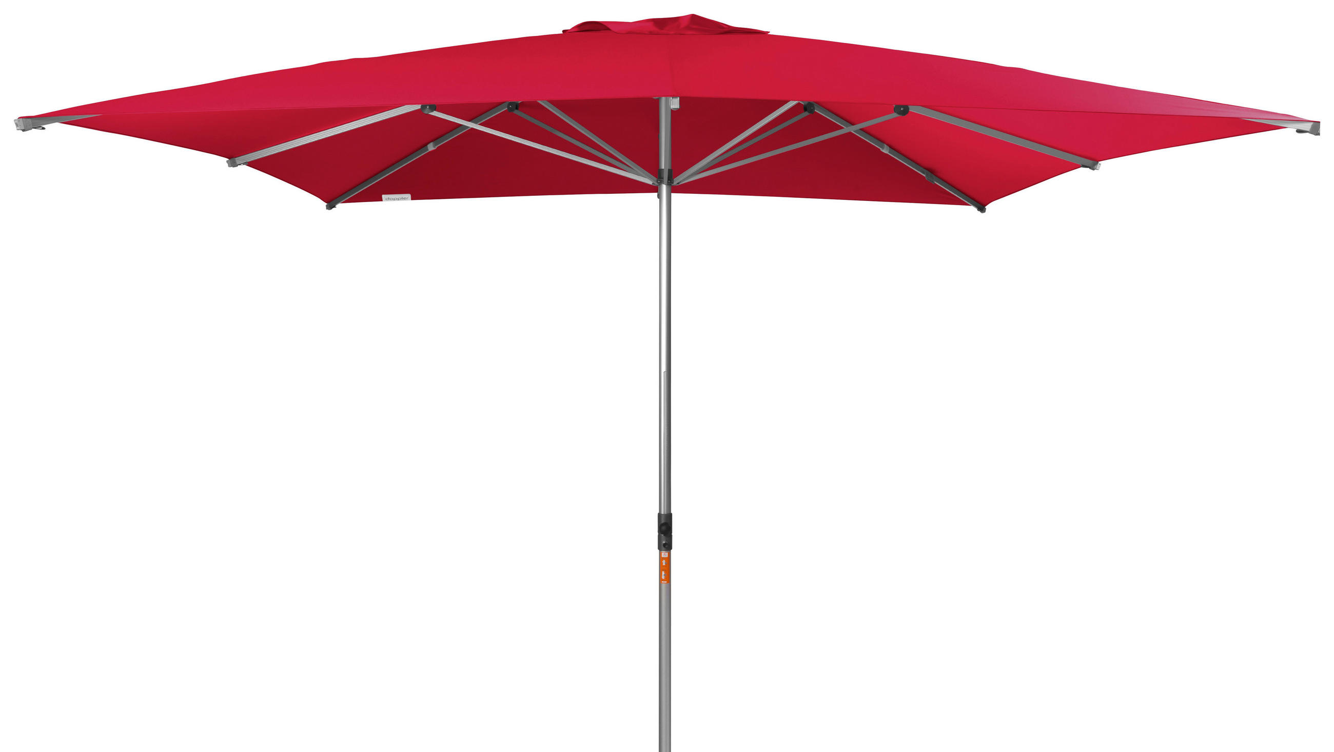 SONNENSCHIRM 350X350 cm Rot  - Silberfarben/Rot, Basics, Textil/Metall (350/350cm) - Doppler