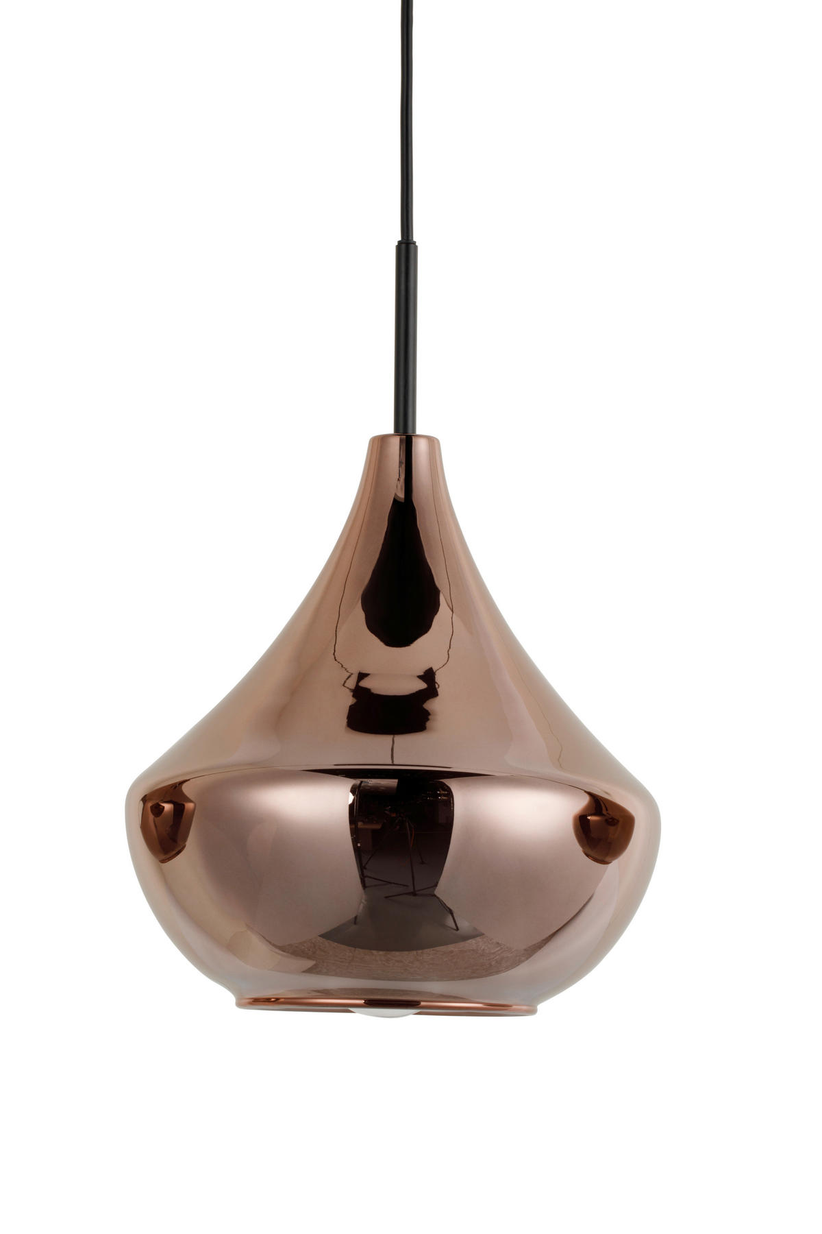 HÄNGELEUCHTE Sinj 87/22/175 cm  - Roségold/Schwarz, Design, Glas/Metall (87/22/175cm) - Novel