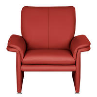 SESSEL in Echtleder Rot  - Silberfarben/Rot, Design, Leder/Metall (93/90/88cm) - Livetastic
