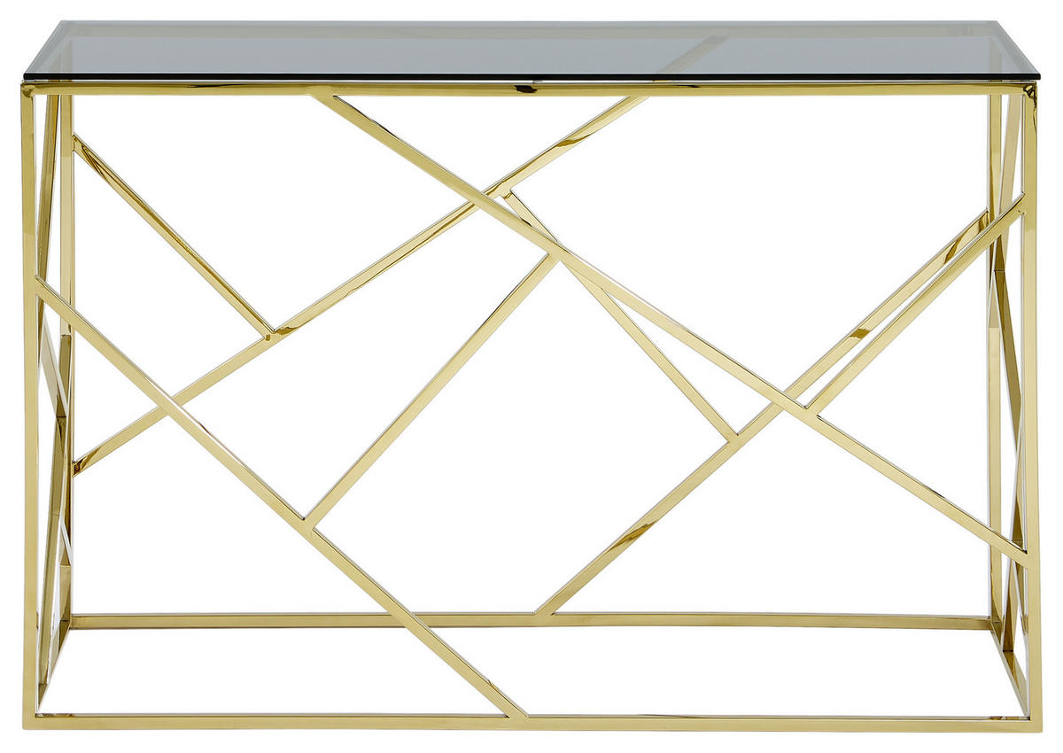 KONSOLENTISCH in Metall, Glas 120/40/78 cm   - Goldfarben, Design, Glas/Metall (120/40/78cm) - Xora