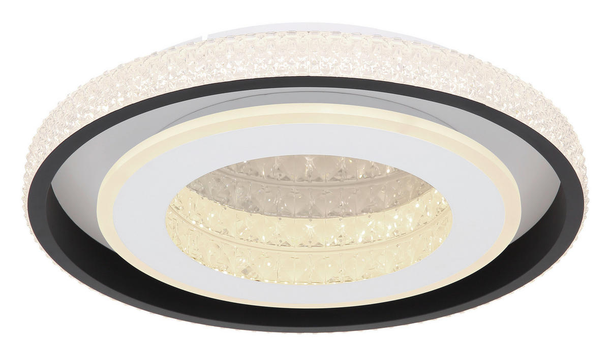 LED MENNYEZETI LÁMPA - fekete/fehér, Trend, műanyag/Üveg (50/8cm) - Novel