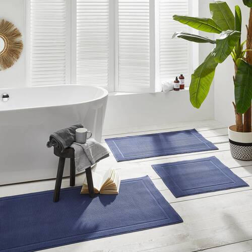 FÜRDŐSZOBASZŐNYEG  70/120 cm  kék   - kék, Basics, textil (70/120cm) - Bio:Vio