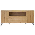SIDEBOARD Eichefarben  212/93,6/40 cm  - Eichefarben/Schwarz, Natur, Glas/Holz (212/93,6/40cm) - Carryhome