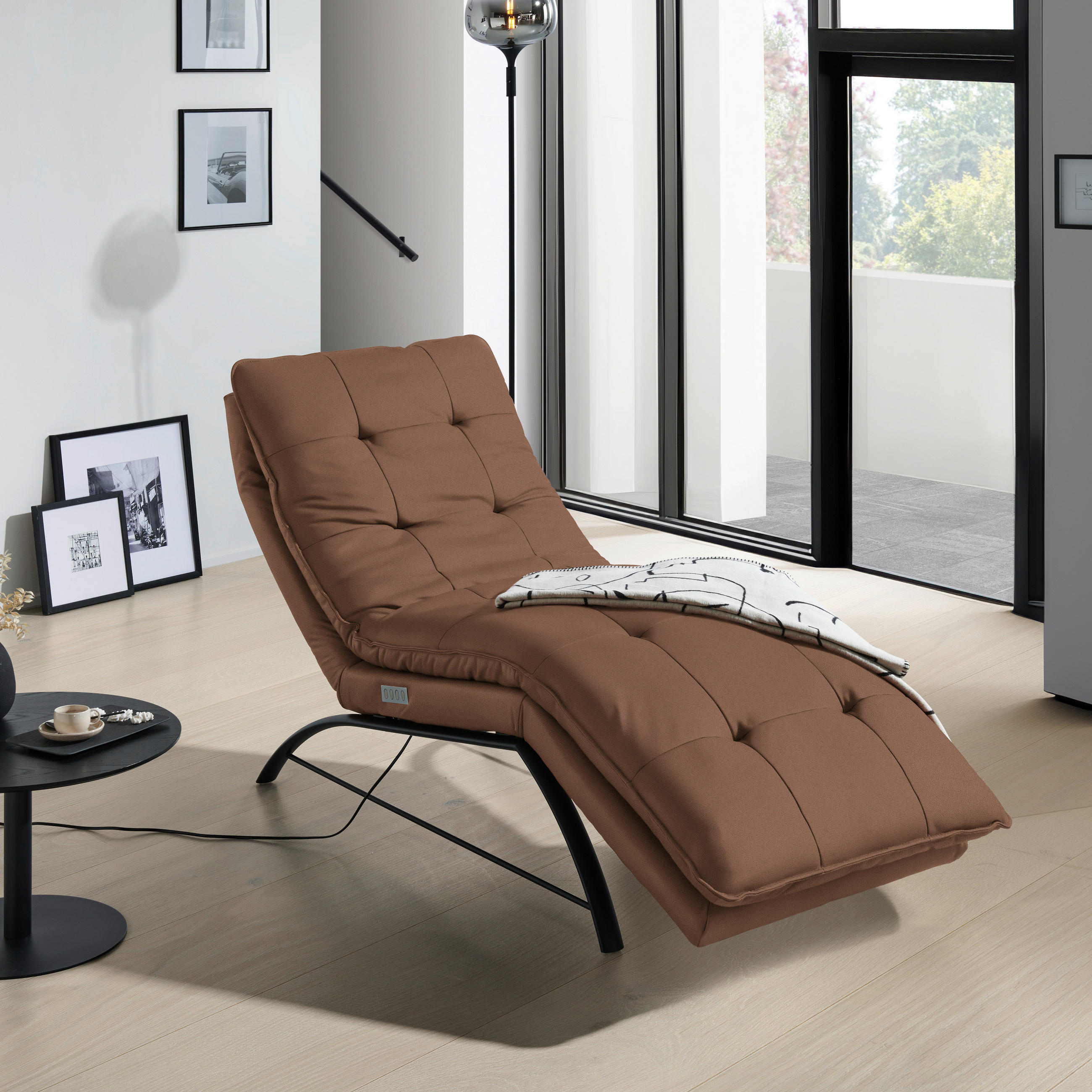 LIEGE in Echtleder Braun  - Schwarz/Braun, Design, Leder/Metall (75/110/190cm) - Chilliano