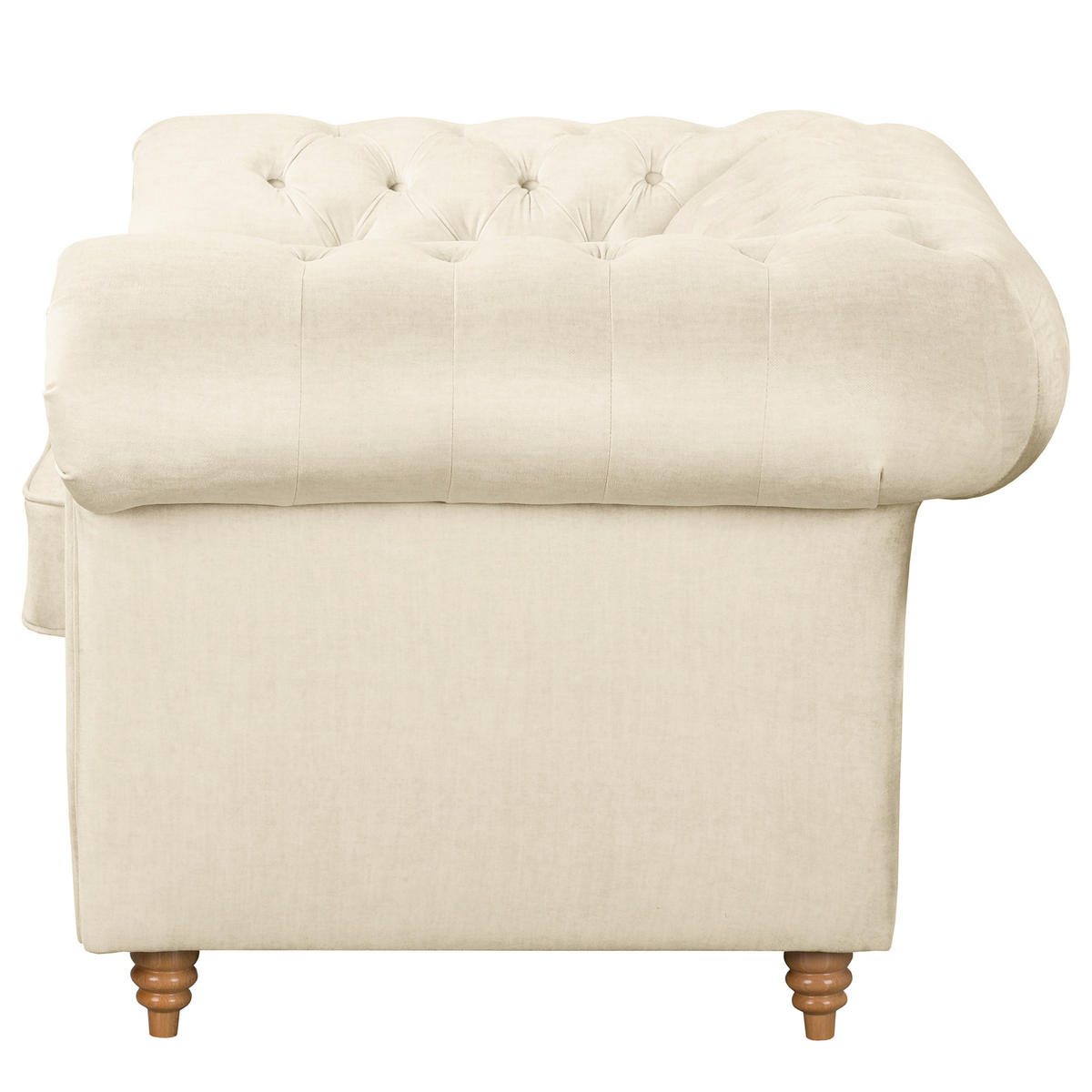 SESSEL in Mikrofaser Creme  - Creme, Design, Holz/Textil (128/75/91cm) - P & B