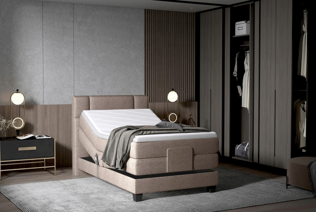 BOXSPRINGBETT 90/200 cm  in Braun  - Schwarz/Braun, KONVENTIONELL, Holz/Kunststoff (90/200cm) - Esposa