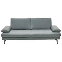 3-SITZER-SOFA in Echtleder Grau  - Schwarz/Grau, Design, Leder/Metall (222/86/104cm) - Dieter Knoll