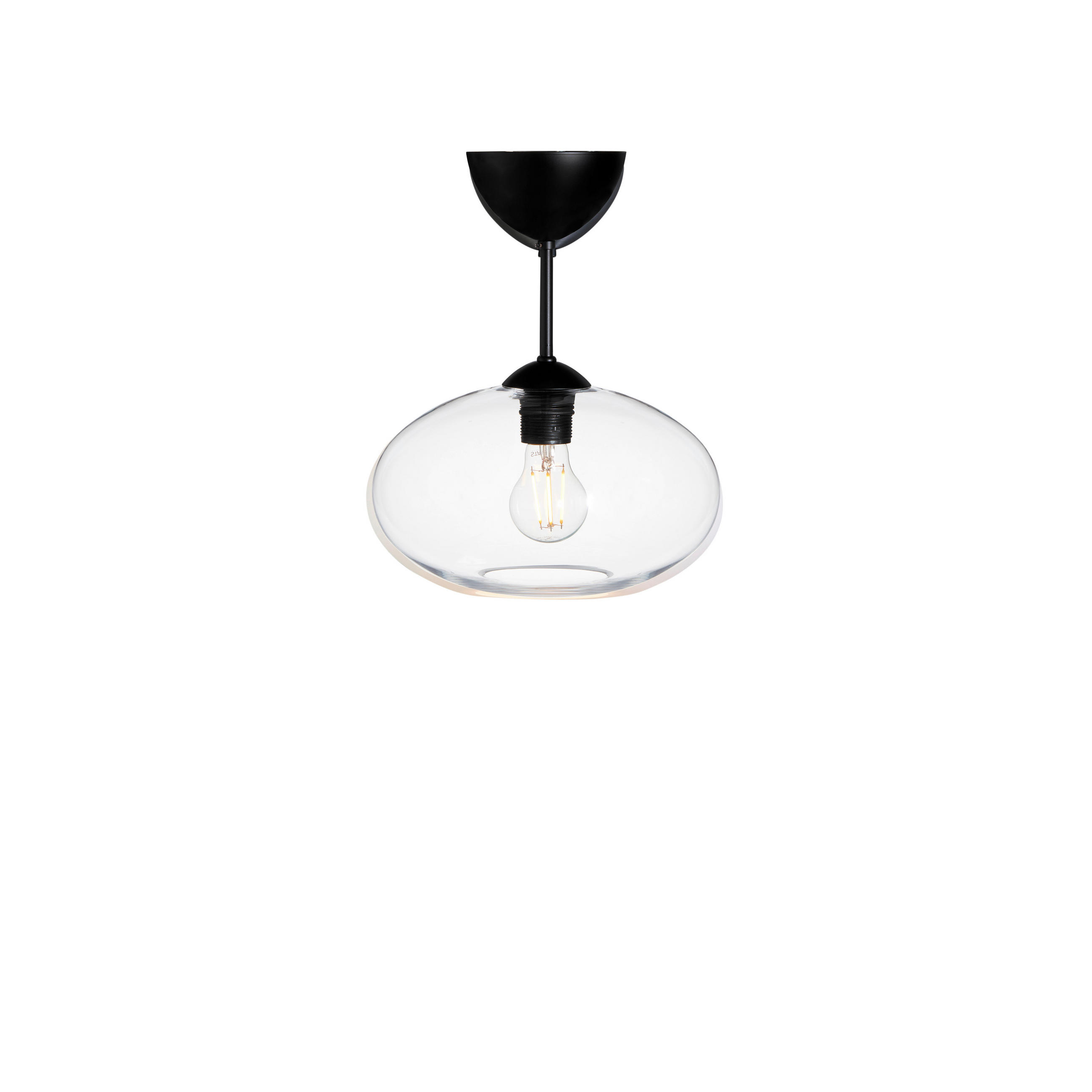 TAKLAMPA Bullo 27/32 cm  - klar/svart, Design, metall/glas (27/32cm) - Belid