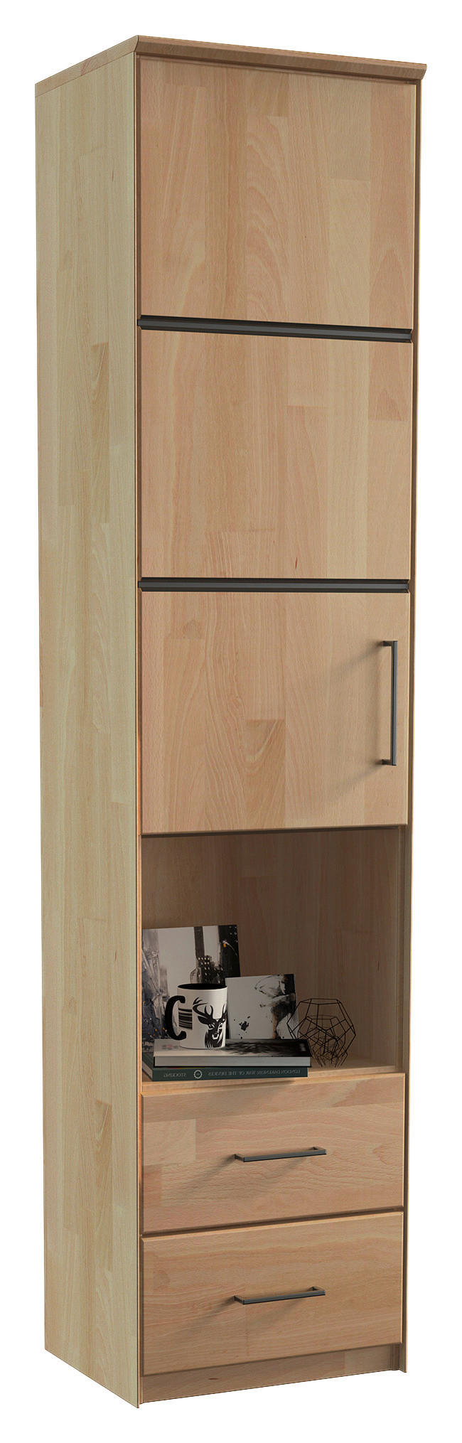 REGAL  50/213/42 cm Buchefarben  - Anthrazit/Buchefarben, Natur, Holz/Metall (50/213/42cm) - Linea Natura