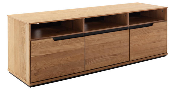 LOWBOARD Wildeiche  153/51/46 cm  - Wildeiche/Schwarz, Natur, Holz/Holzwerkstoff (153/51/46cm) - Linea Natura