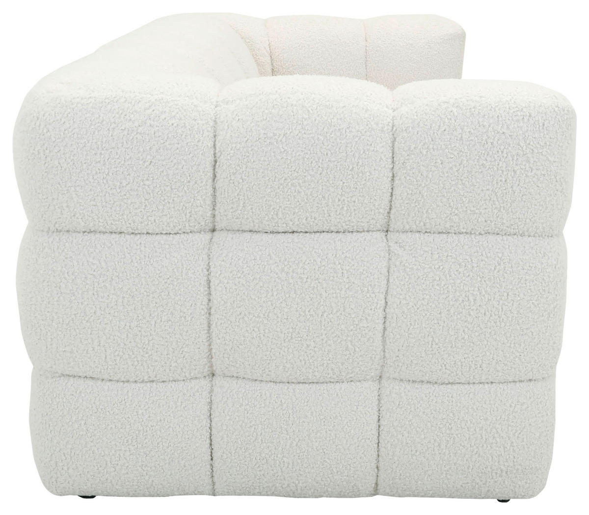 SOFA in Flachgewebe Weiss  - Weiss/Schwarz, Trend, Kunststoff/Textil (177/67/86cm)