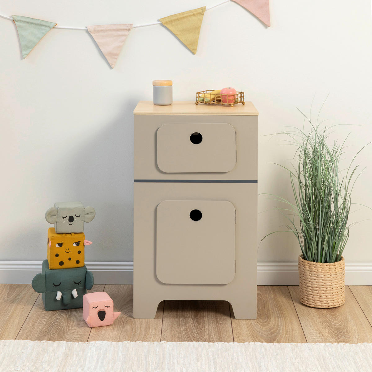 KINDERKÜCHE MIX & MATCH  - Naturfarben/Grau, Basics, Holz/Holzwerkstoff (35/31,5/60cm) - MUSTERKIND