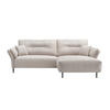 ECKSOFA in Mikrofaser Creme  - Creme/Schwarz, Modern, Holz/Textil (269/172cm) - MID.YOU