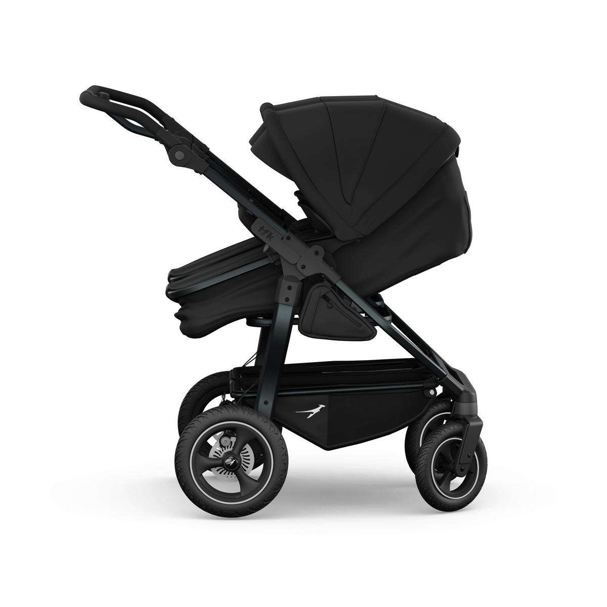 GESCHWISTERWAGEN Duo 2-in-1 Kombi  - Anthrazit/Schwarz, Basics, Textil/Metall (79/111/111cm) - TFK