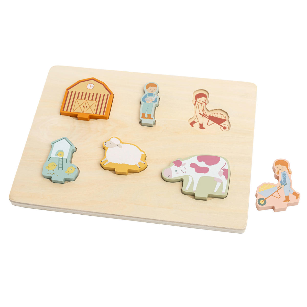 PUZZLE - Pastellblau/Hellrosa, Basics, Holzwerkstoff (30/22,5/1,8cm) - My Baby Lou
