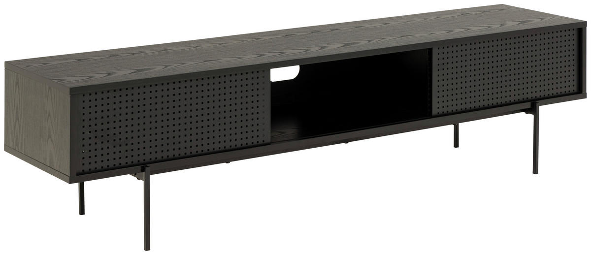 LOWBOARD  in 180/44,5/40 cm  - Eschefarben/Schwarz, Modern, Holzwerkstoff/Metall (180/44,5/40cm) - MID.YOU