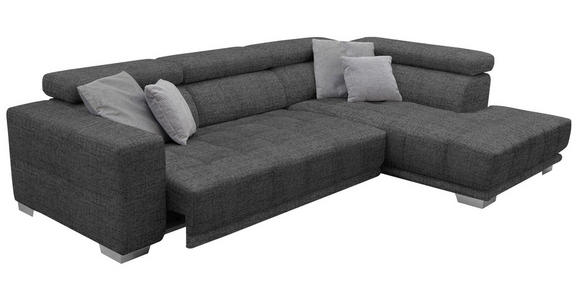 ECKSOFA in Chenille Grau  301/207 cm  - Chromfarben/Grau, Design, Textil (301/207cm) - Xora