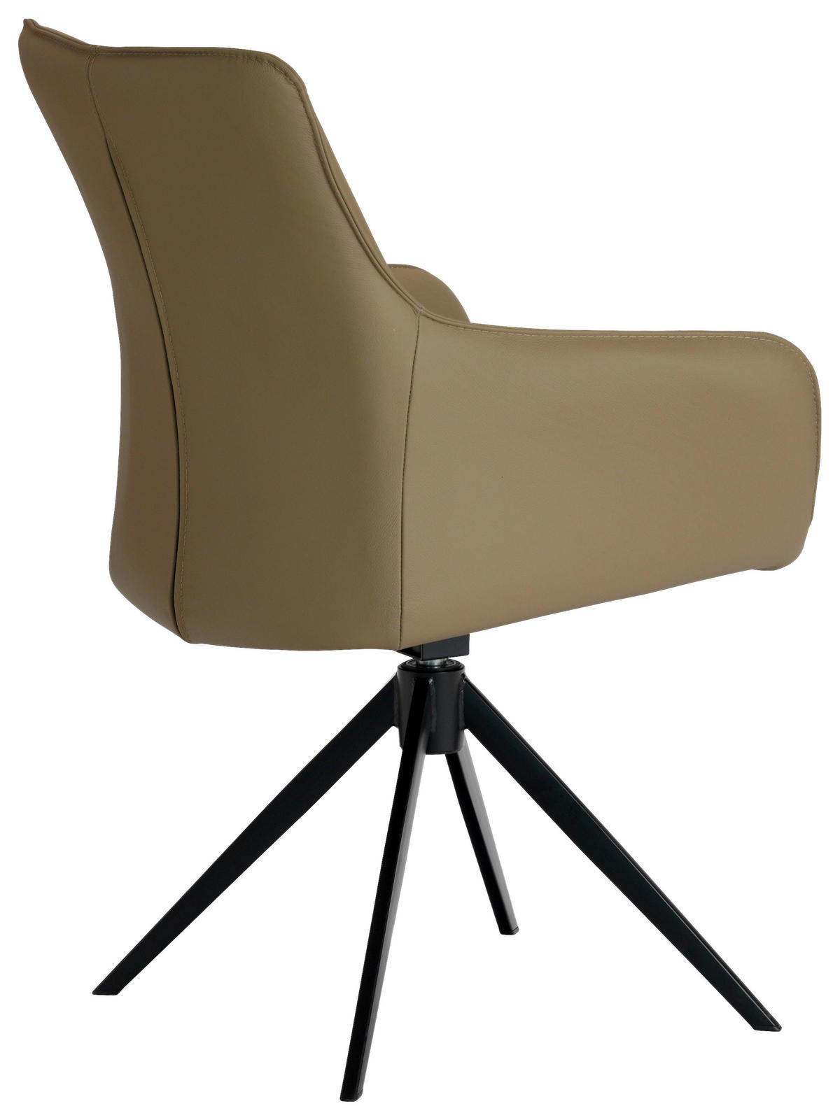 ARMLEHNSTUHL  in Eisen Echtleder pigmentiert  - Beige/Schwarz, Design, Leder/Metall (64/87/60cm) - Novel
