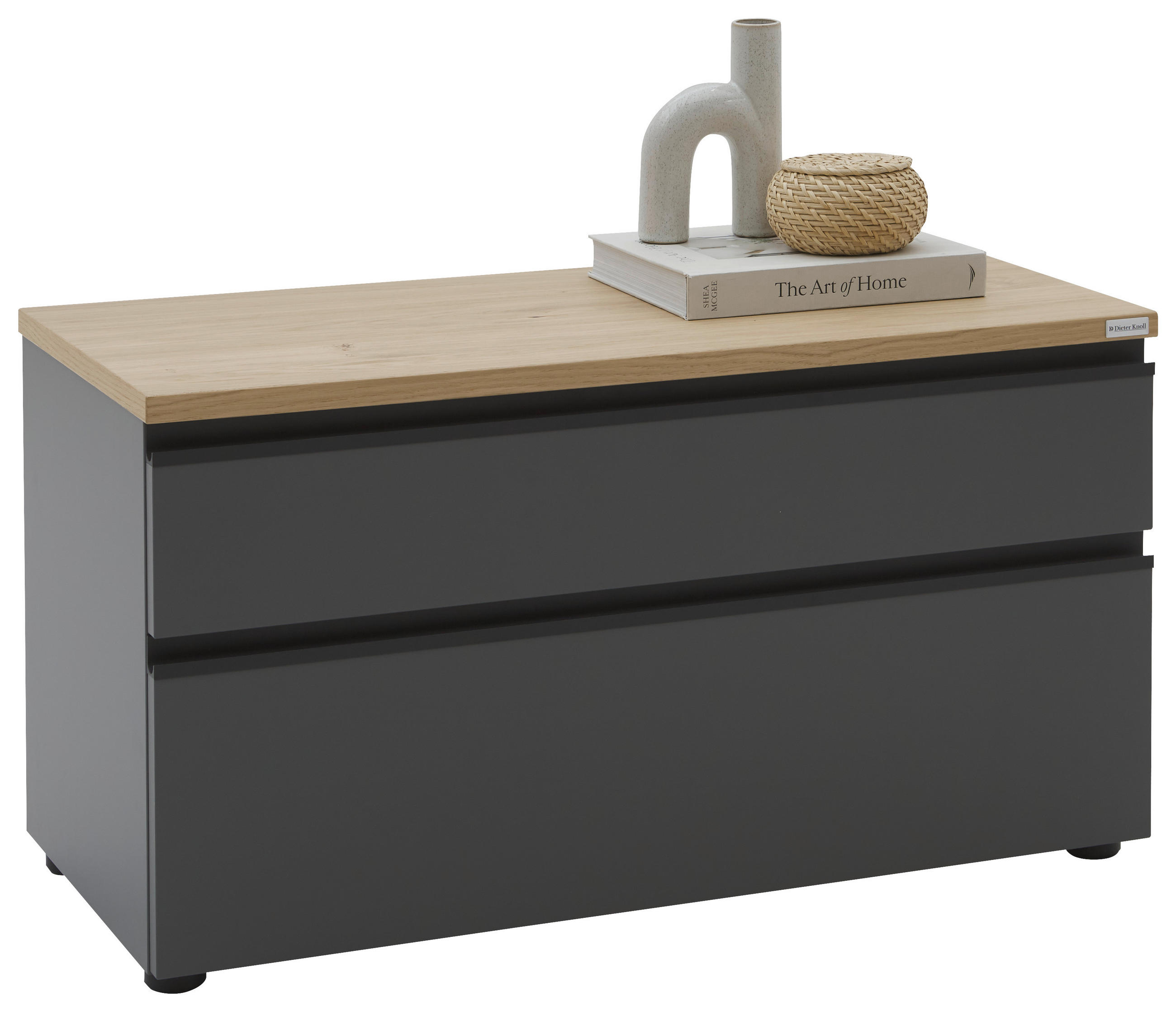 LOWBOARD  in 90/46/41 cm  - Eichefarben/Anthrazit, Design, Holzwerkstoff/Kunststoff (90/46/41cm) - Dieter Knoll