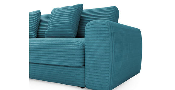 ECKSOFA in Cord Petrol 182/302 cm - Petrol/Schwarz, MODERN, Kunststoff/Textil (182/302cm) - Carryhome
