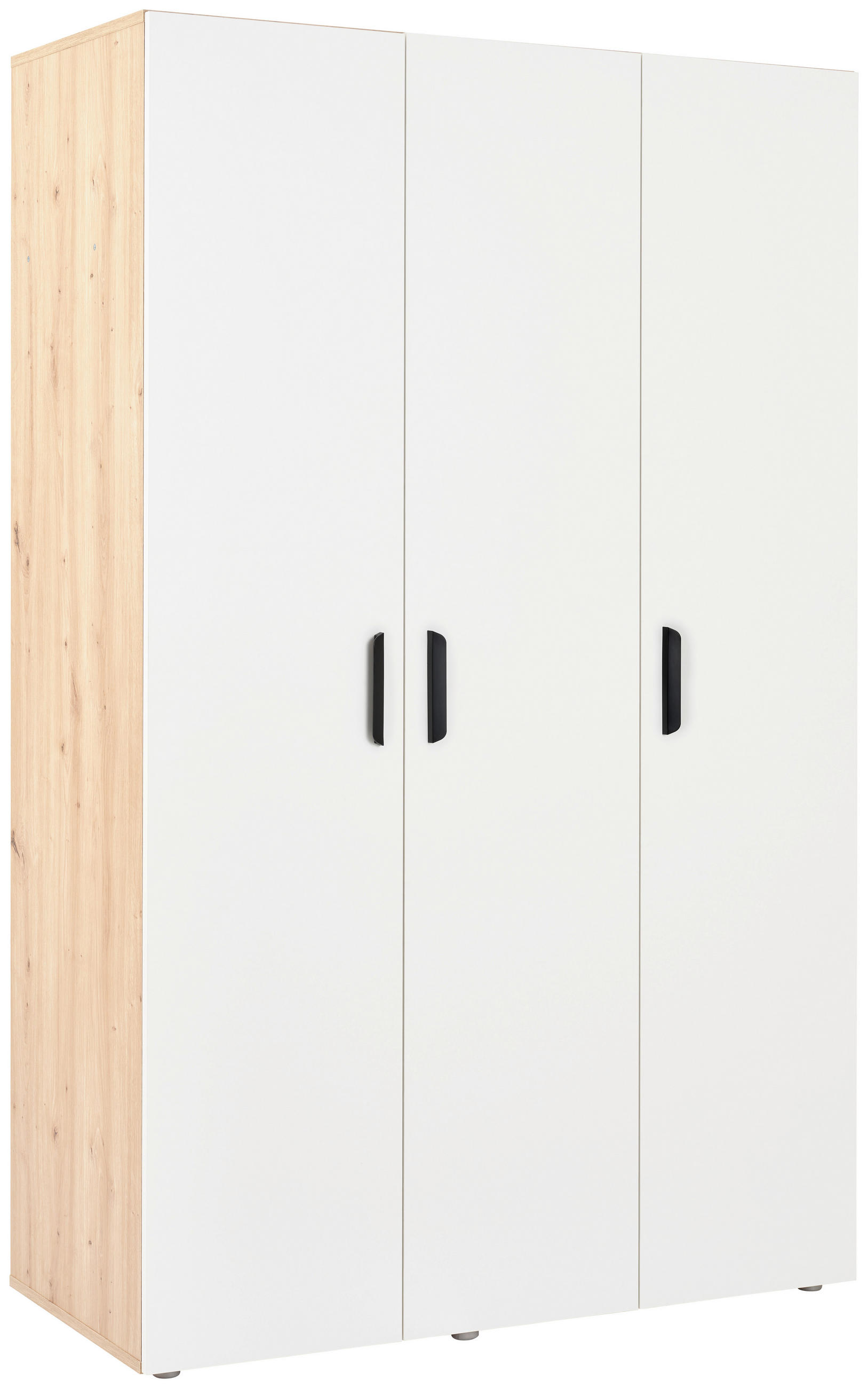 Drehtürenschrank 110,7cm Basic Two 3d Weiß/eiche Artisan