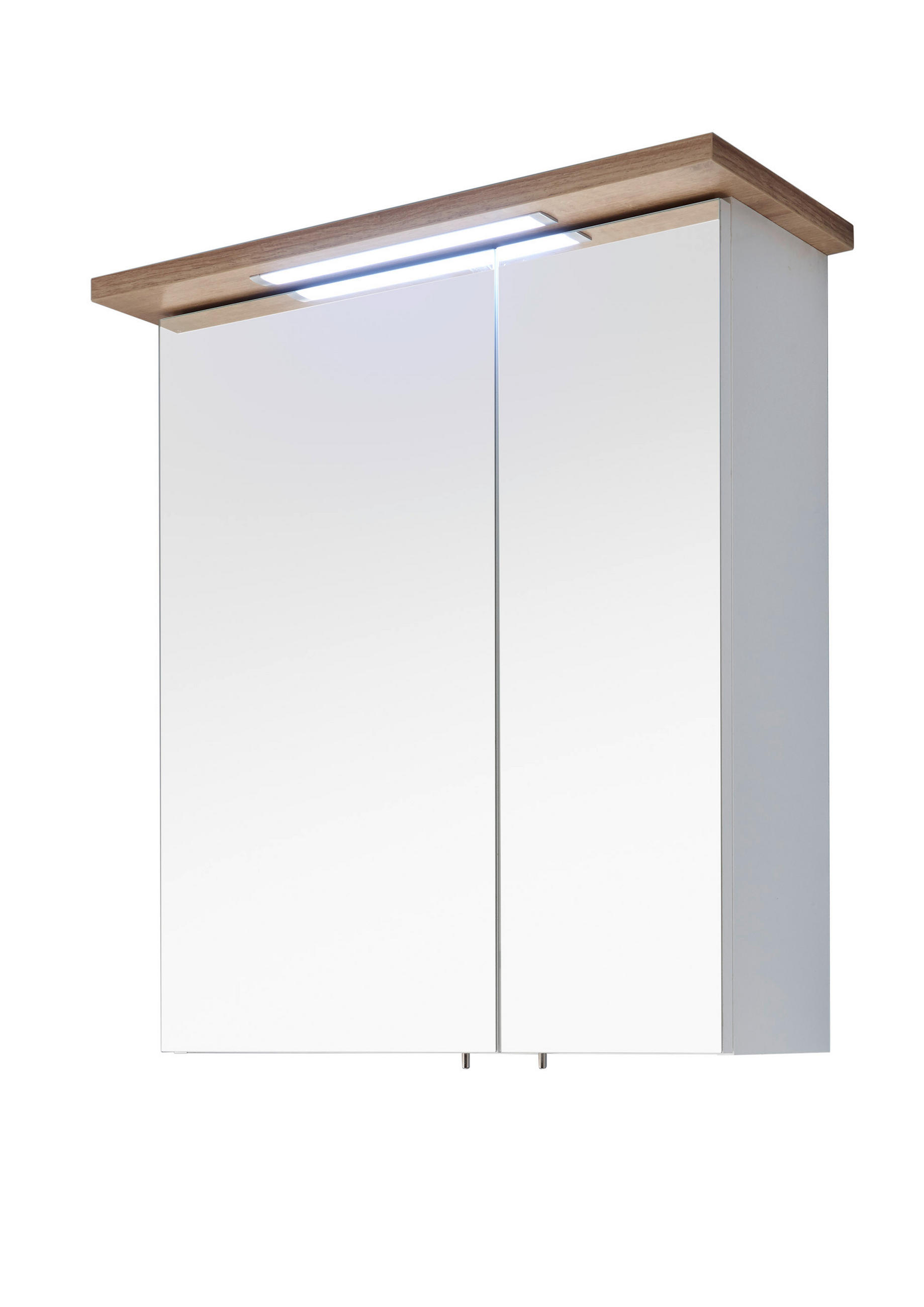 ZRKADLOVÁ SKRINKA, biela, farba duba, 60/72/20 cm - biela/farba duba, Konventionell, kompozitné drevo/sklo (60/72/20cm) - Xora
