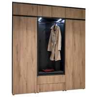GARDEROBE 8-teilig 196/233/39 cm  - Eichefarben/Anthrazit, Design, Holzwerkstoff/Textil (196/233/39cm) - Moderano