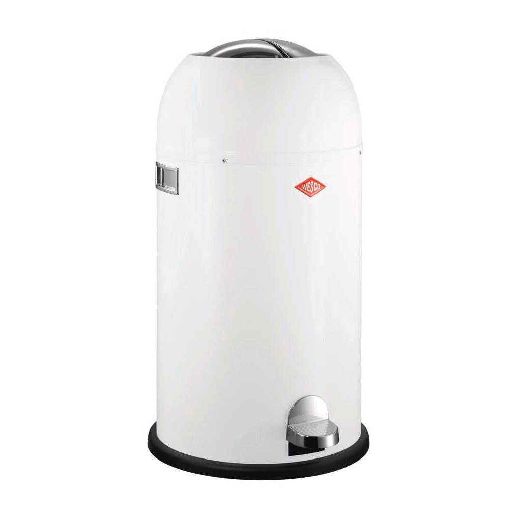 ABFALLSAMMLER KICKMASTER 33 L  - Weiß, KONVENTIONELL, Kunststoff/Metall (37,5/69cm) - Wesco