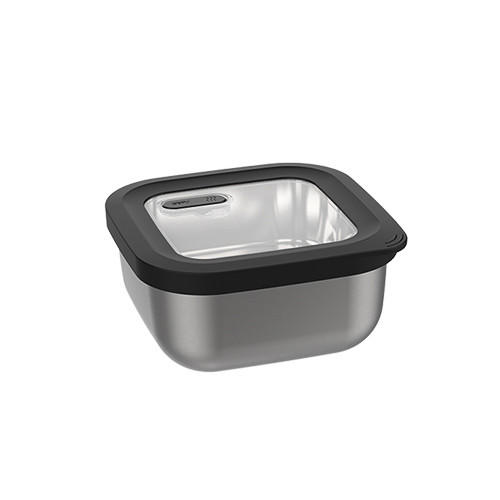 FRISCHHALTEDOSE PROVIDO 0,9 L  - Edelstahlfarben/Schwarz, Basics, Kunststoff/Metall (15,1/15,1/7,5cm) - Gefu