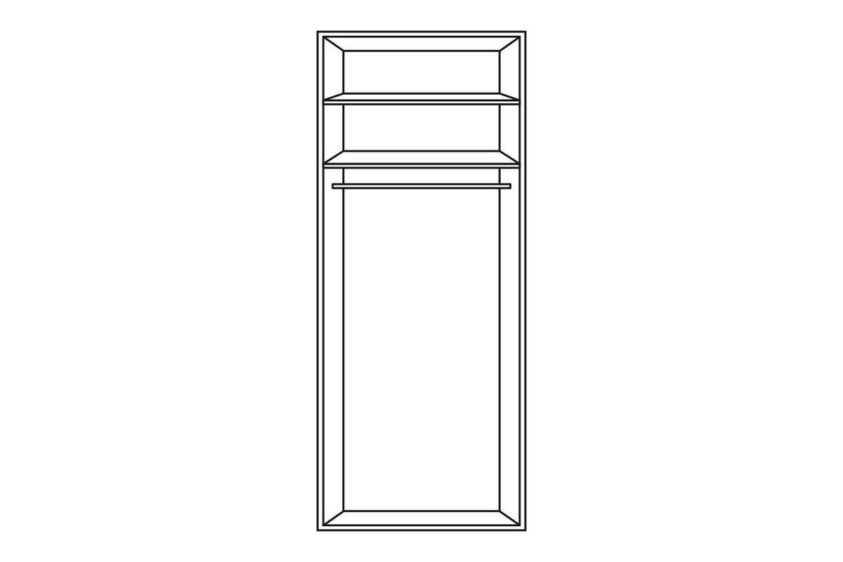 DREHTÜRENSCHRANK in Grau, Eichefarben  - Eichefarben/Alufarben, Trend, Holzwerkstoff/Metall (101/223/60cm) - Stylife