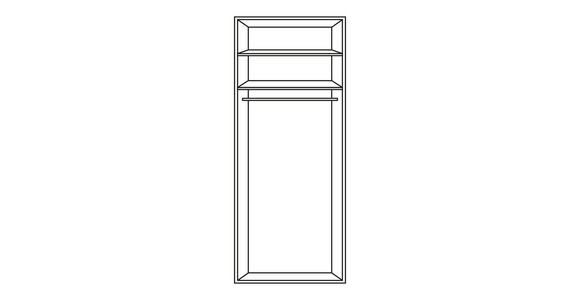 DREHTÜRENSCHRANK in Grau, Eichefarben - Eichefarben/Alufarben, KONVENTIONELL, Glas/Holzwerkstoff (51/240/63cm) - Moderano