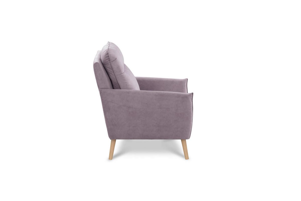 SESSEL in Mikrofaser Rosa  - Buchefarben/Rosa, Design, Holz/Textil (88/110/92cm) - Livetastic