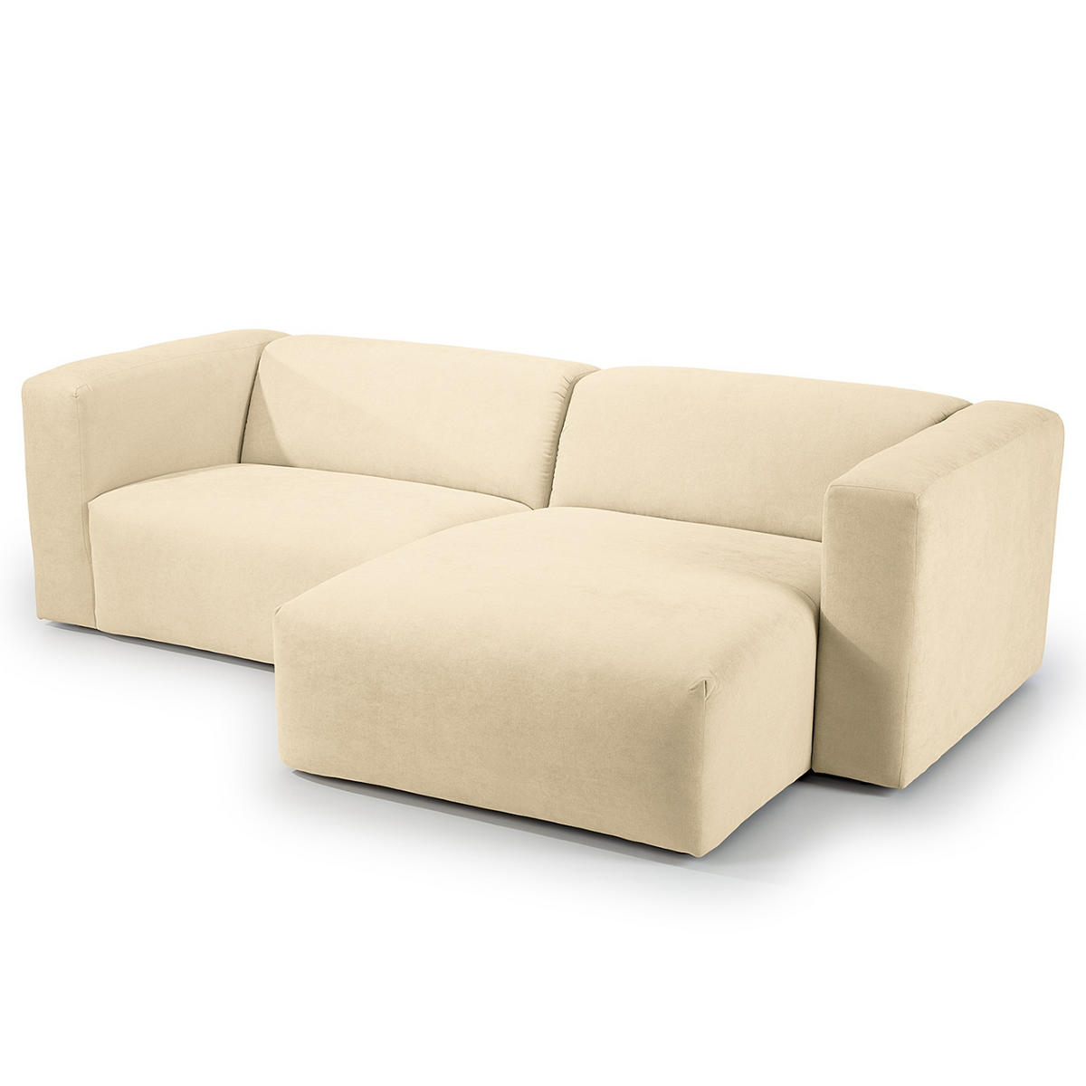 ECKSOFA in Struktur Beige  - Beige, Modern, Textil (255/72/160cm) - Trendmanufaktur