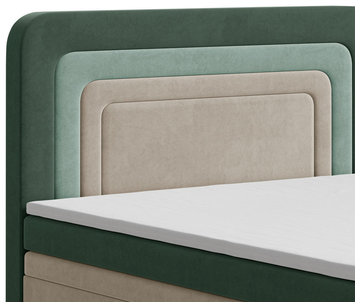 BOXBETT 160/200 cm  in Dunkelgrün, Beige, Mintgrün  - Dunkelgrün/Beige, MODERN, Holz/Kunststoff (160/200cm) - MID.YOU