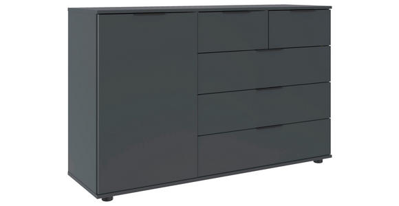 SIDEBOARD  130/83/41 cm 5 Schublade(n)  - Schwarz/Graphitfarben, Design, Holzwerkstoff/Kunststoff (130/83/41cm) - Carryhome