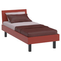 BETT 90/200 cm  in Rot, Koralle  - Koralle/Rot, Design, Holzwerkstoff/Metall (90/200cm) - Xora