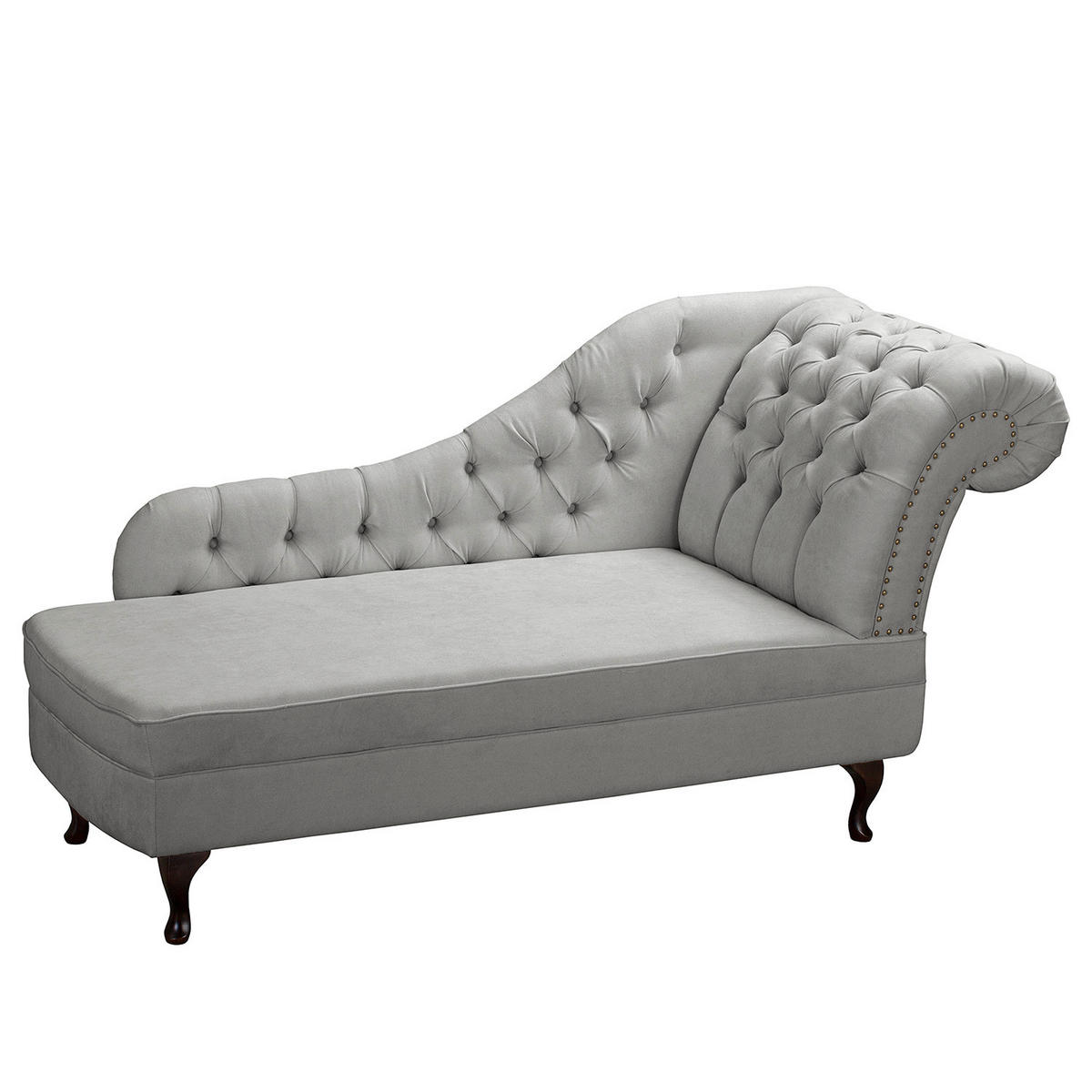 RÉCAMIERE Pako in Mikrofaser Grau  - Braun/Grau, Design, Holz/Textil (185/93/75cm) - Livetastic