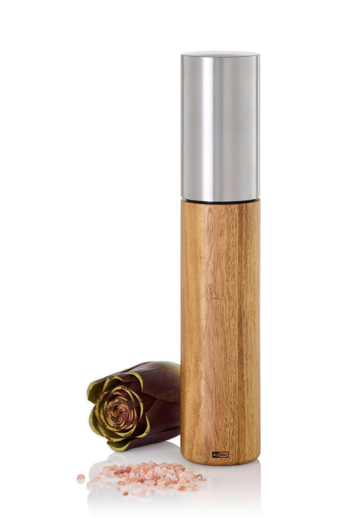 SALZ- ODER PFEFFERMÜHLE IKON  - Edelstahlfarben/Akaziefarben, Design, Holz/Keramik (6/30cm) - AdHoc