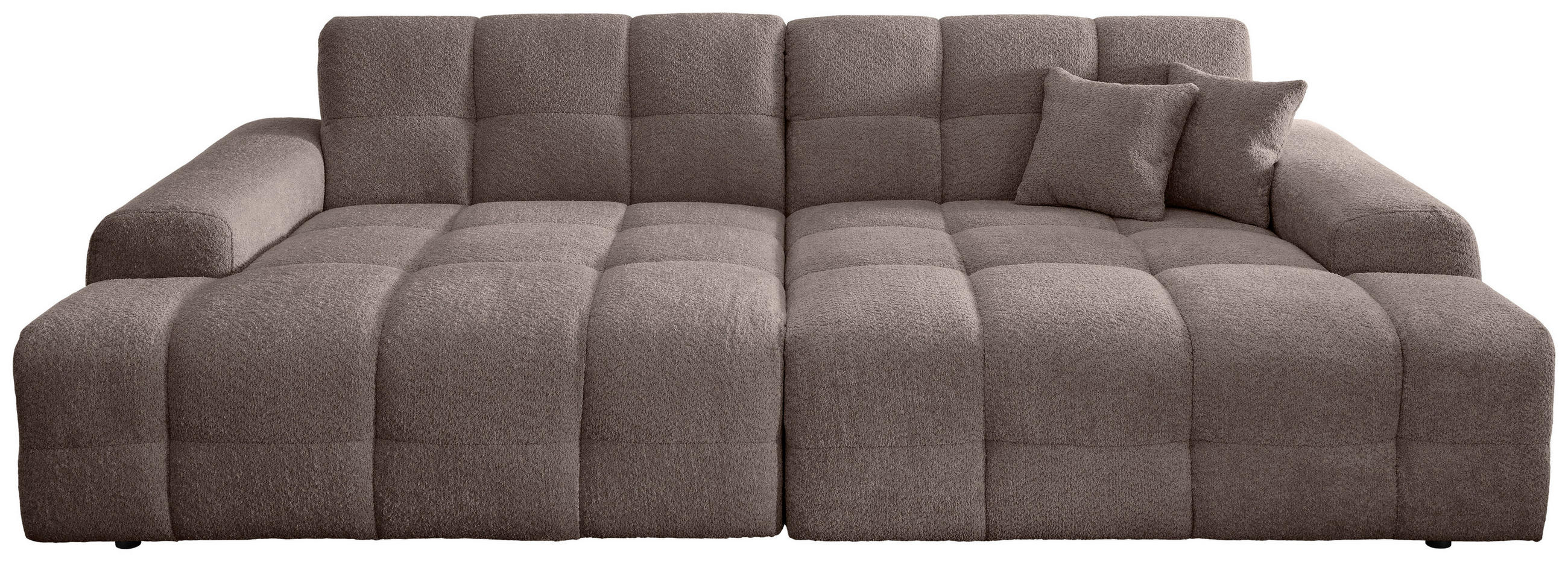 BIGSOFA in Bouclé Taupe  - Taupe/Schwarz, MODERN, Kunststoff/Textil (304/87/155cm) - Livetastic