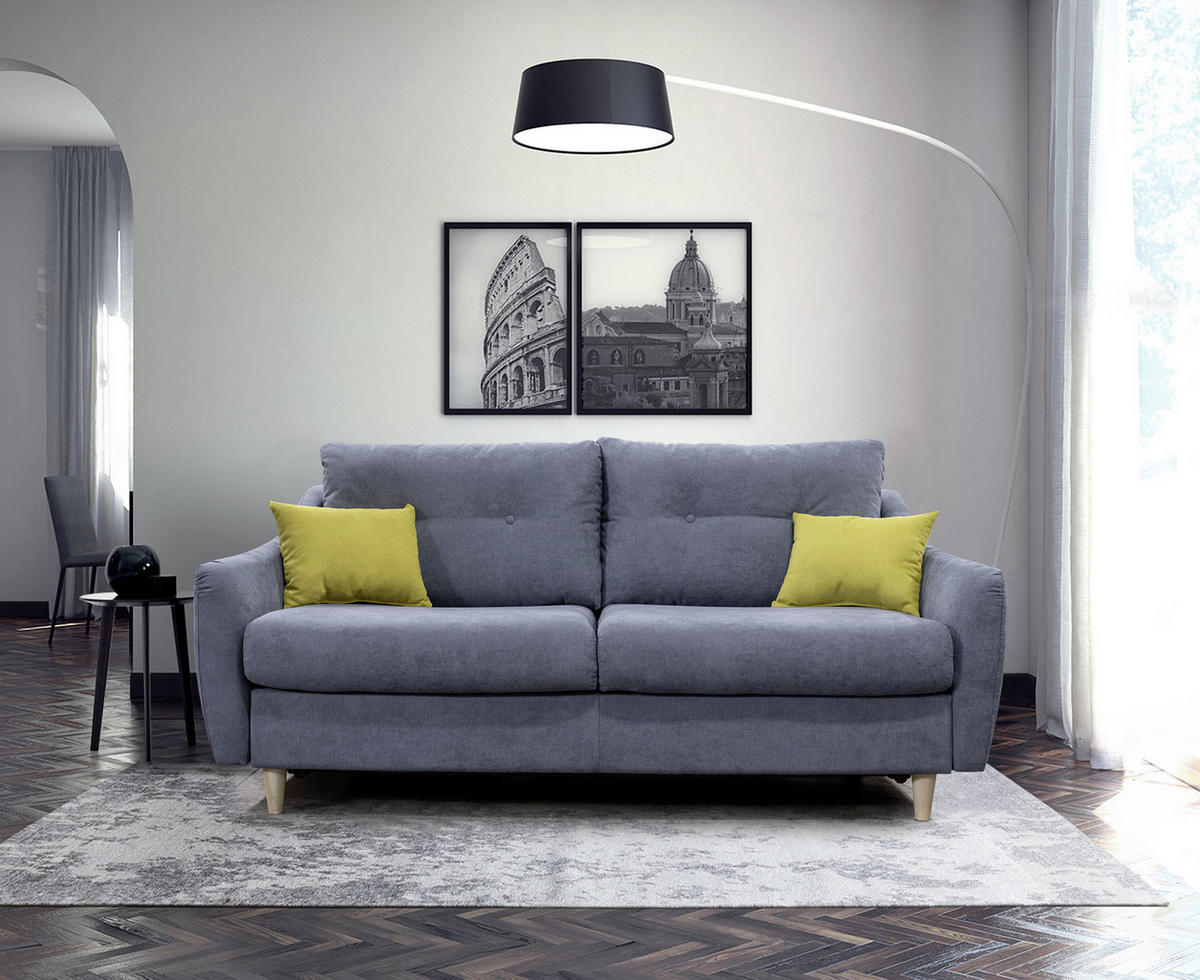 DVOSJED drvo, metal, tekstil  siva    - siva/žuta, Moderno, drvo/metal (190/100/78cm) - Hom`in