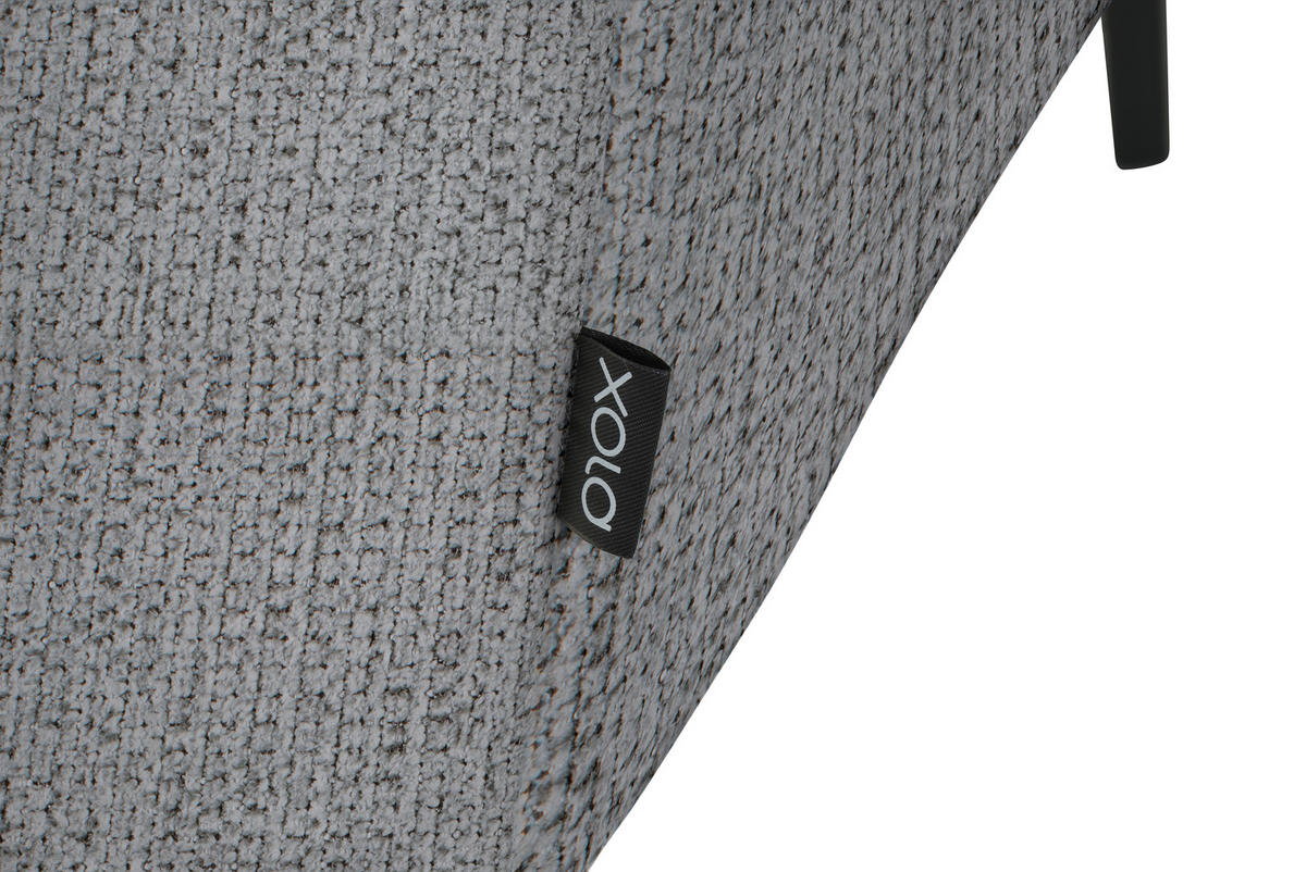 ECKSOFA in Webstoff Silberfarben  205/280 cm  - Silberfarben/Schwarz, Design, Textil/Metall (205/280cm) - Xora