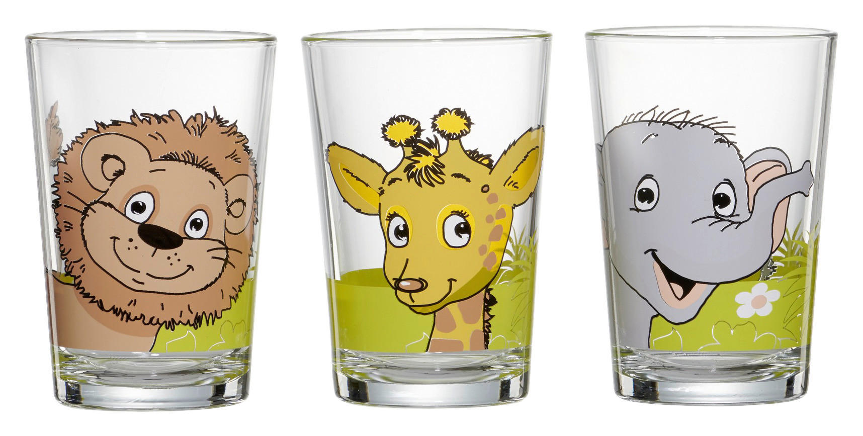 KINDER-GLÄSERSET Afrikatiere  3-teilig  - Klar, KONVENTIONELL, Glas (205ml) - Ritzenhoff Breker