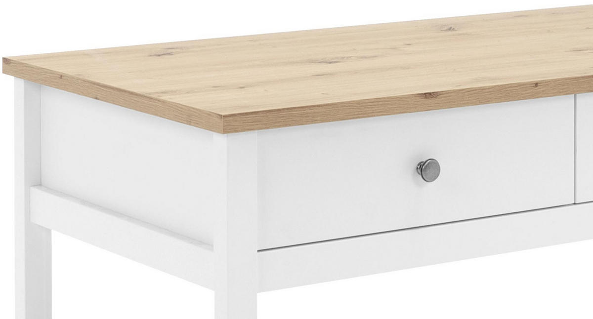 COUCHTISCH 100/60/40 cm rechteckig Weiß  - Alufarben/Weiß, KONVENTIONELL, Holzwerkstoff/Metall (100/60/40cm) - MID.YOU