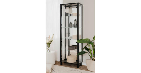 VITRINE in Schwarz - Schwarz, KONVENTIONELL, Glas/Holzwerkstoff (62/189/33cm) - Carryhome