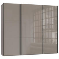 SCHWEBETÜRENSCHRANK 250/216/65 cm 3-türig Sahara  - Schwarz/Sahara, KONVENTIONELL, Glas/Holzwerkstoff (250/216/65cm) - Stylife