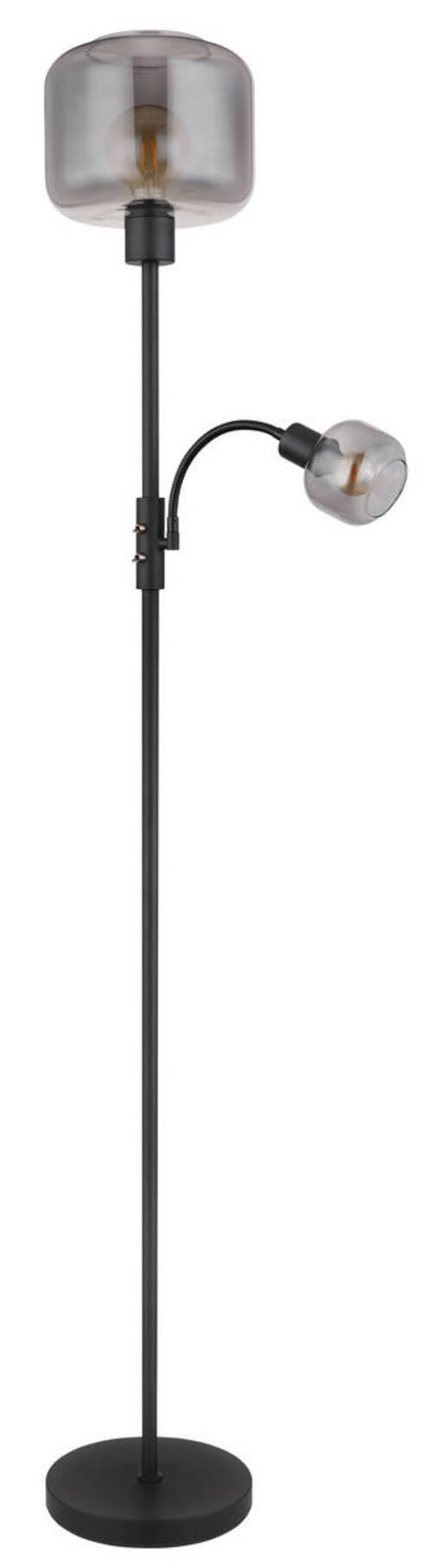 GOLVLAMPA Giuseppe  25/165 cm   - svart, Design, metall/glas (25/165cm) - Globo