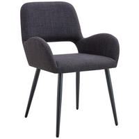 ARMLEHNSTUHL  in Eisen Webstoff  - Schwarz, LIFESTYLE, Holz/Textil (53/82/63cm) - MID.YOU