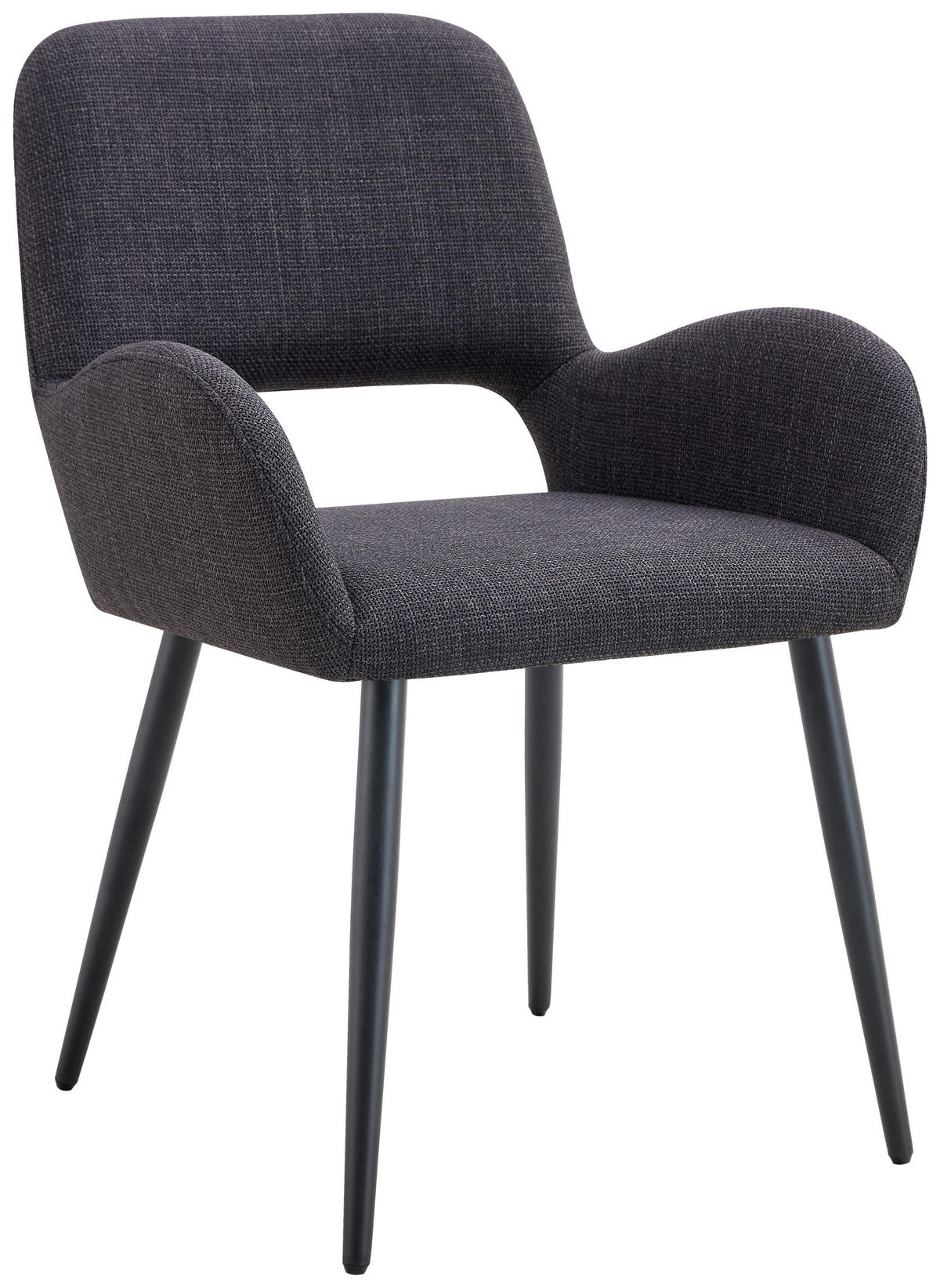 ARMLEHNSTUHL  in Eisen Webstoff  - Schwarz, LIFESTYLE, Holz/Textil (53/82/63cm) - MID.YOU