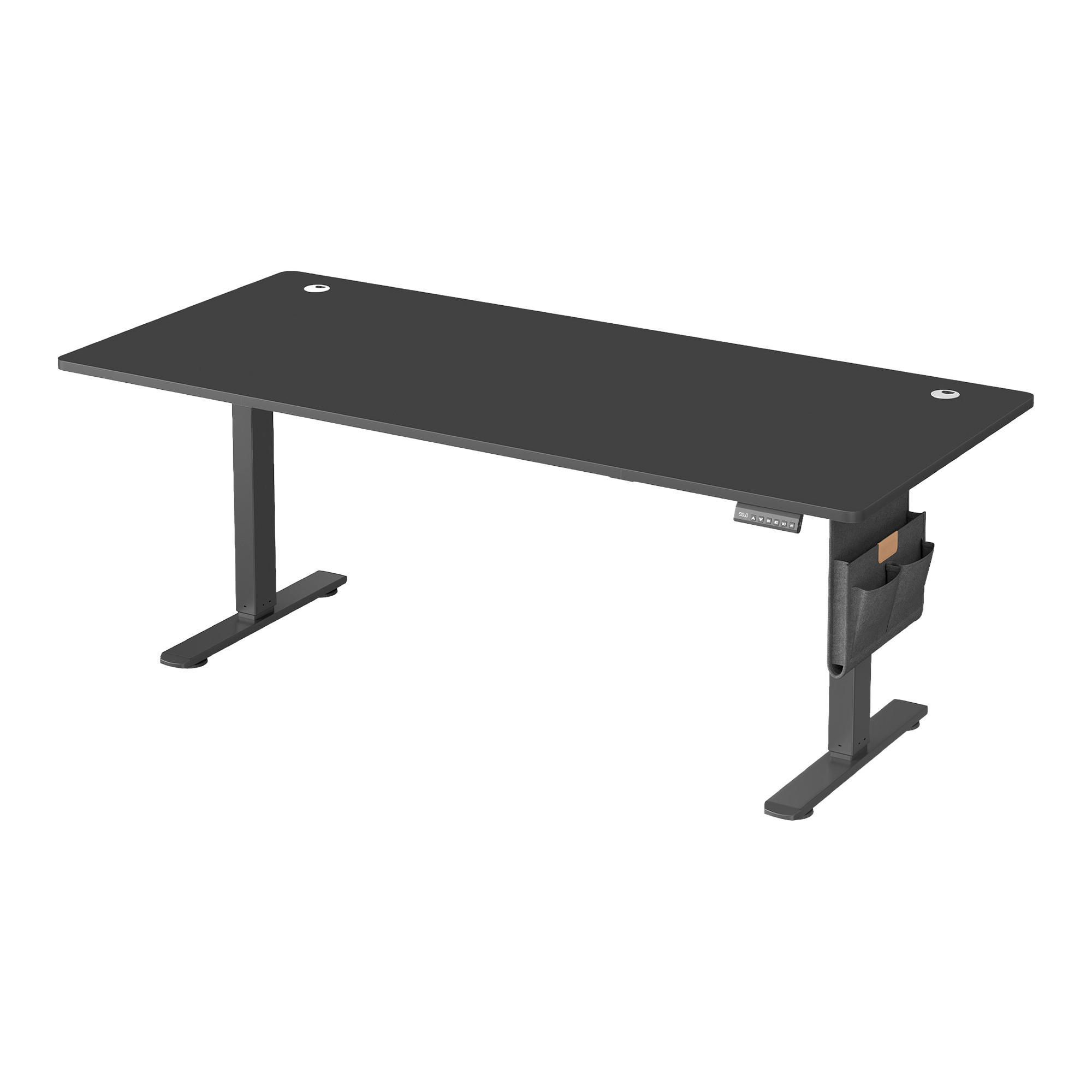 SCHREIBTISCH 140/60/72-120 cm Schwarz elektrisch höhenverstellbar  - Schwarz/Weiß, Basics, Holzwerkstoff/Metall (140/60/72-120cm) - Boxxx