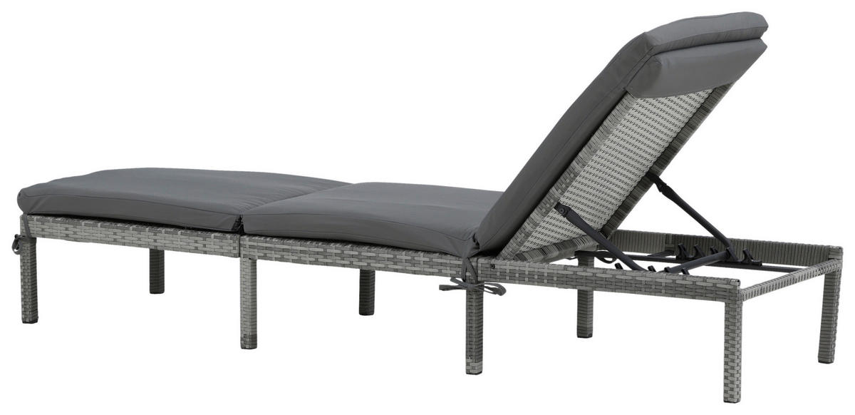 SONNENLIEGE 59/84/198 cm  - Grau, KONVENTIONELL, Kunststoff/Textil (59/84/198cm) - Gardenson